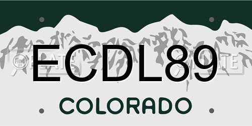 ECDL89 Colorado License Plate