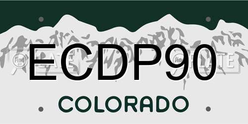 ECDP90 Colorado License Plate