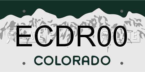 ECDR00 Colorado License Plate