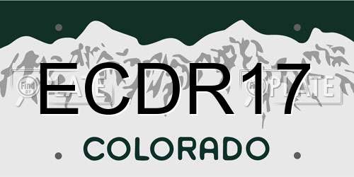 ECDR17 Colorado License Plate