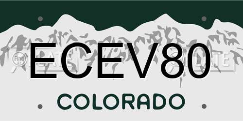 ECEV80 Colorado License Plate