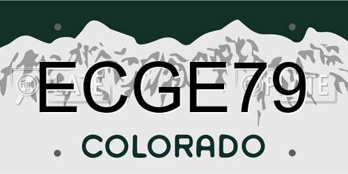 ECGE79 Colorado License Plate