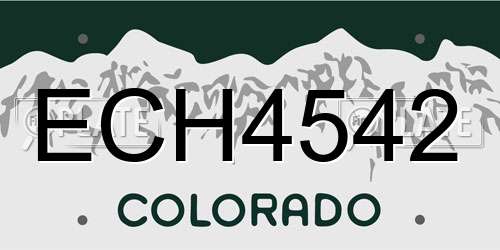 ECH4542 Colorado License Plate