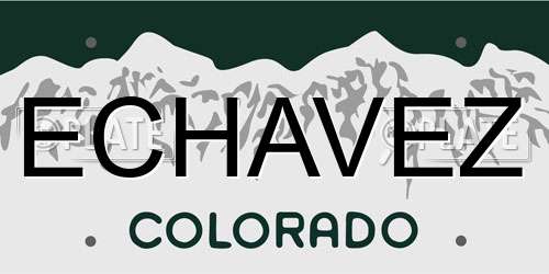 ECHAVEZ Colorado License Plate