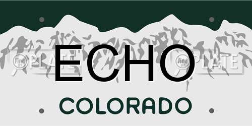 ECHO Colorado License Plate
