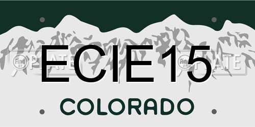 ECIE15 Colorado License Plate