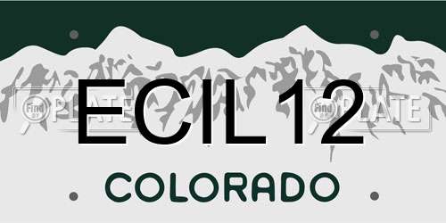 ECIL12 Colorado License Plate