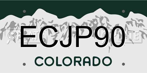 ECJP90 Colorado License Plate