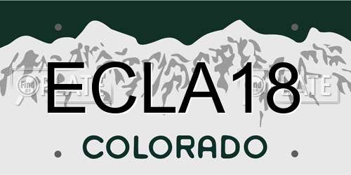 ECLA18 Colorado License Plate