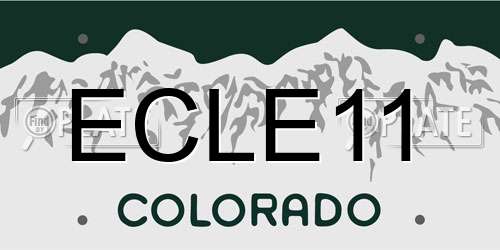 ECLE11 Colorado License Plate