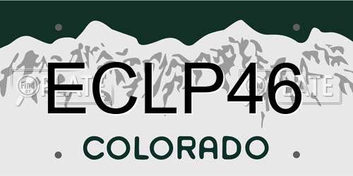 ECLP46 Colorado License Plate