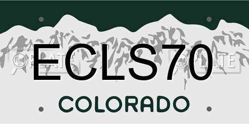 ECLS70 Colorado License Plate