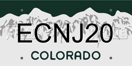 ECNJ20 Colorado License Plate