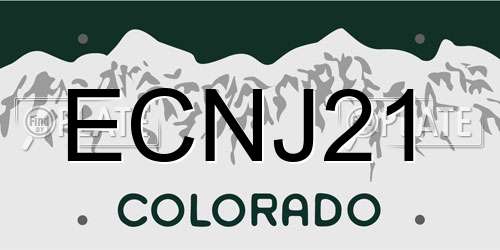 ECNJ21 Colorado License Plate