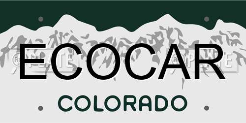 ECOCAR Colorado License Plate
