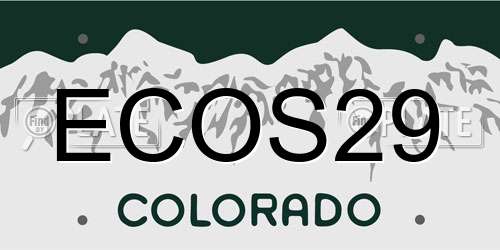 ECOS29 Colorado License Plate
