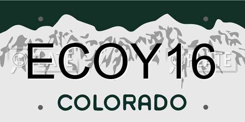 ECOY16 Colorado License Plate