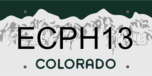 ECPH13 Colorado License Plate