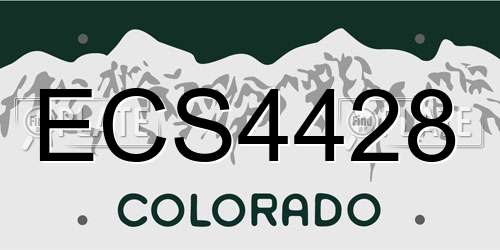 ECS4428 Colorado License Plate