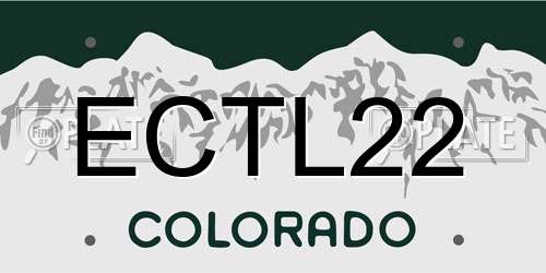 ECTL22 Colorado License Plate