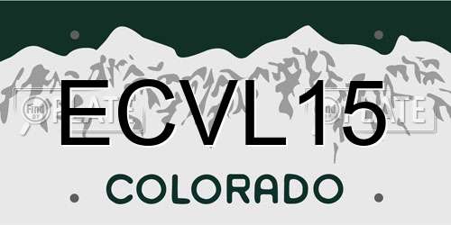 ECVL15 Colorado License Plate