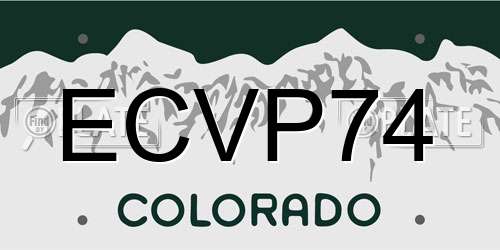 ECVP74 Colorado License Plate