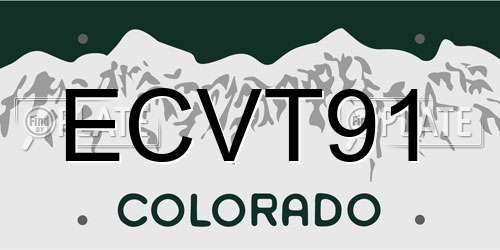 ECVT91 Colorado License Plate
