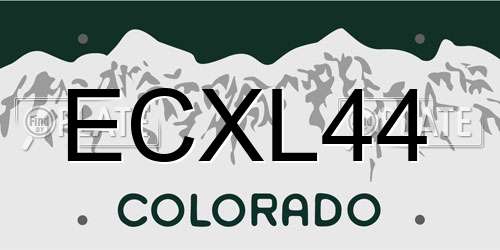 ECXL44 Colorado License Plate