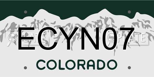 ECYN07 Colorado License Plate
