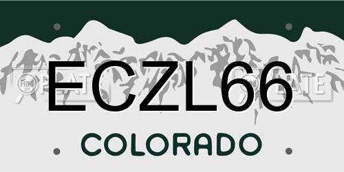 ECZL66 Colorado License Plate