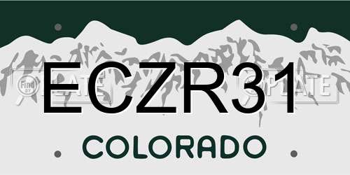 ECZR31 Colorado License Plate