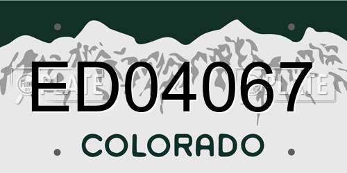 ED04067 Colorado License Plate