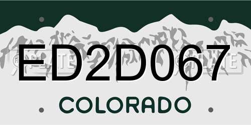 ED2D067 Colorado License Plate