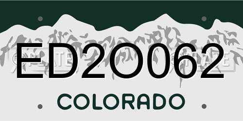 ED2O062 Colorado License Plate