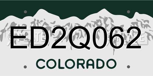 ED2Q062 Colorado License Plate