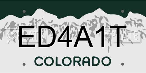 ED4A1T Colorado License Plate