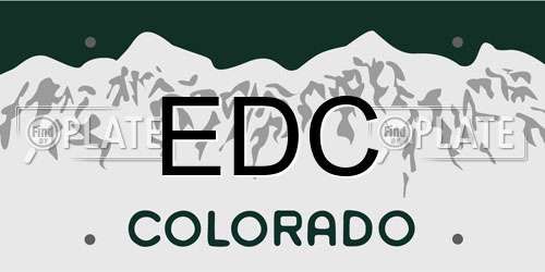 EDC Colorado License Plate
