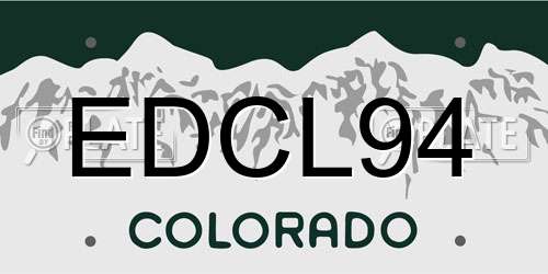 EDCL94 Colorado License Plate