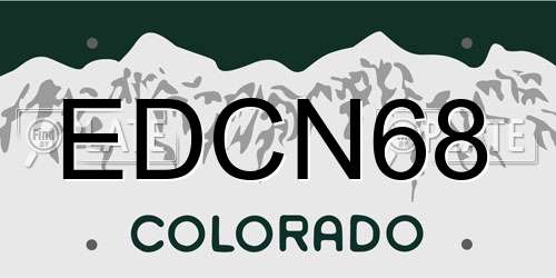 EDCN68 Colorado License Plate