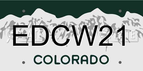 EDCW21 Colorado License Plate