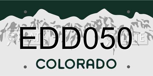 EDD050 Colorado License Plate