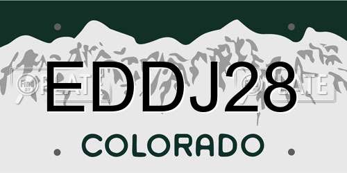 EDDJ28 Colorado License Plate