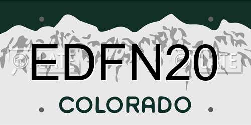 EDFN20 Colorado License Plate