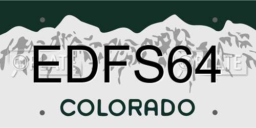 EDFS64 Colorado License Plate
