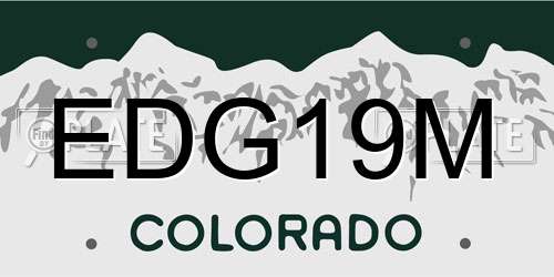 EDG19M Colorado License Plate