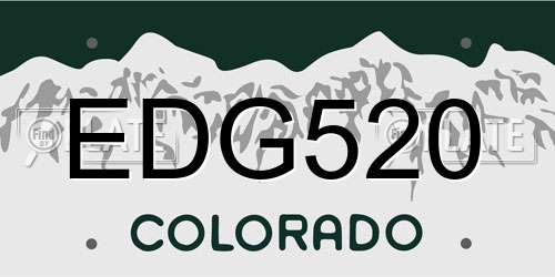 EDG520 Colorado License Plate