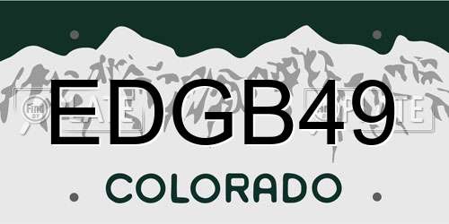 EDGB49 Colorado License Plate
