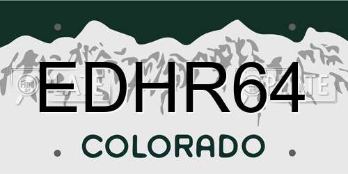 EDHR64 Colorado License Plate