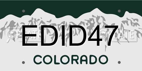 EDID47 Colorado License Plate