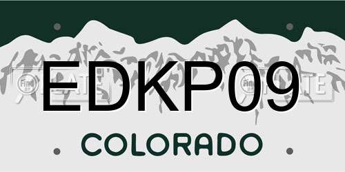 EDKP09 Colorado License Plate